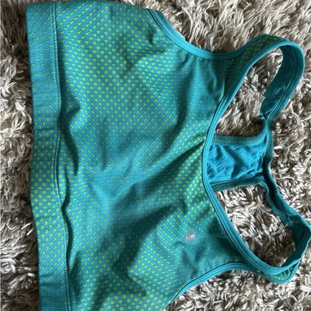 Under Armour Turquoise and Lime Sports Bra razor back